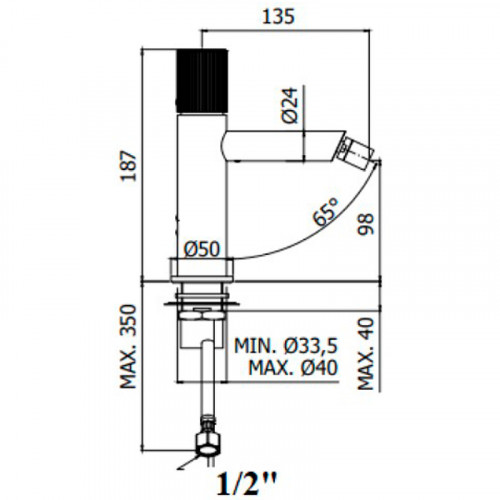 Смеситель для биде Paffoni Jo JO131NO Черный матовый латунь