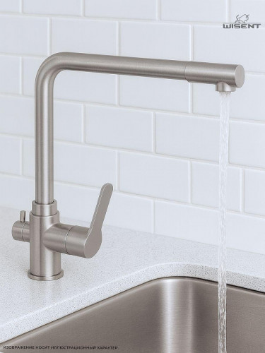 Смеситель для кухни Wisent W4355-3 цвет Сатин
