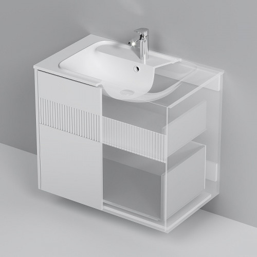 Тумба под раковину AM.PM Func 80 M8FFUX0802WM подвесная Белая матовая МДФ / ЛДСП