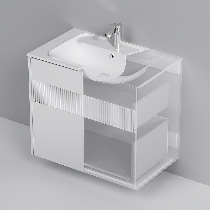 Тумба под раковину AM.PM Func 80 M8FFUX0802WM подвесная Белая матовая МДФ / ЛДСП