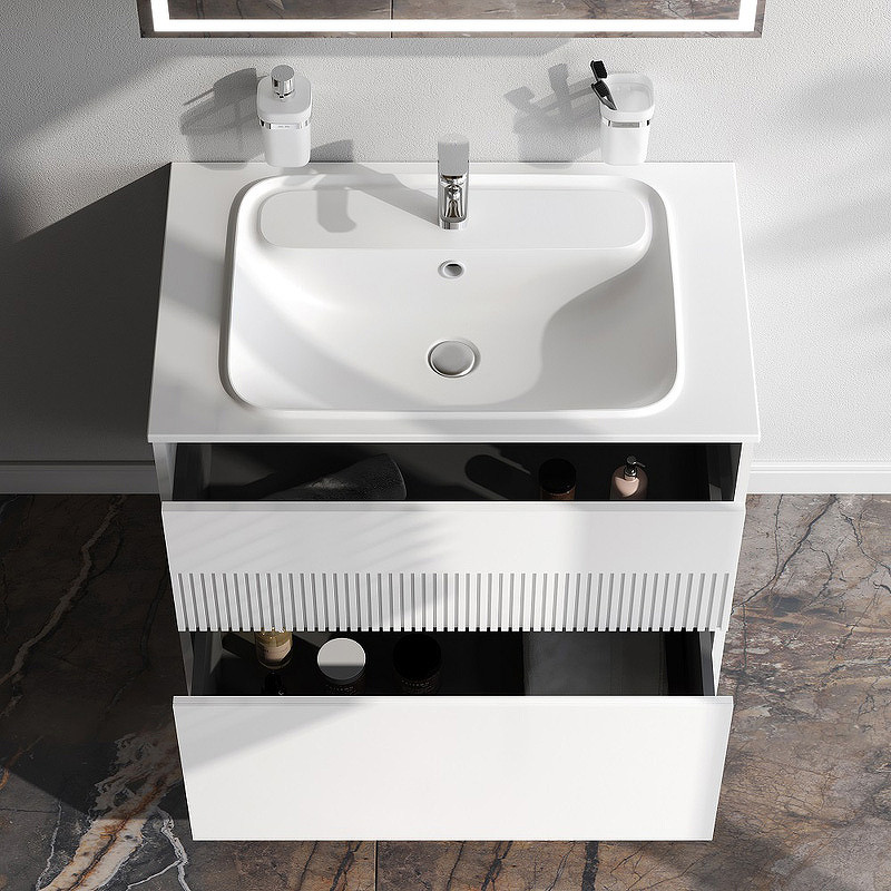 Тумба под раковину AM.PM Func 80 M8FFUX0802WM подвесная Белая матовая МДФ / ЛДСП