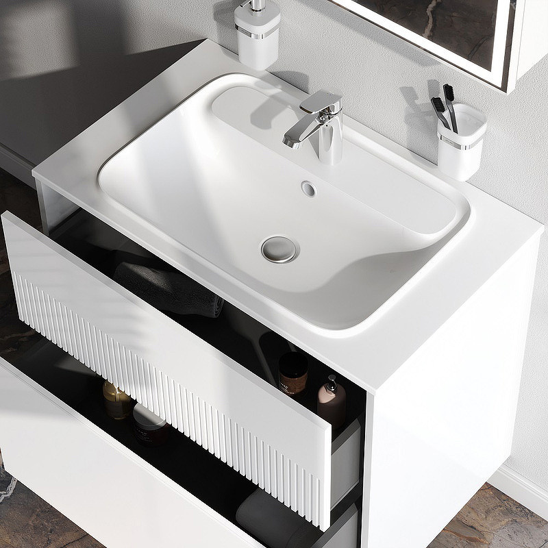 Тумба под раковину AM.PM Func 80 M8FFUX0802WM подвесная Белая матовая МДФ / ЛДСП