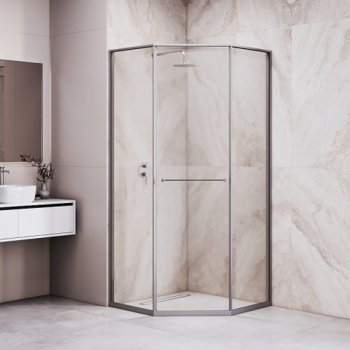 Душевой уголок RGW 90x90 33328299-110L профиль цвет Серый стекло прозрачное