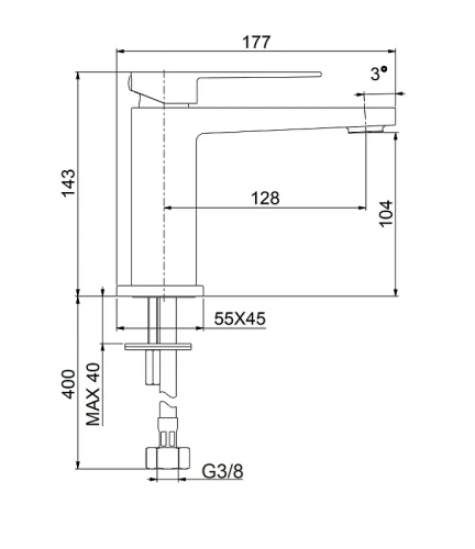 Смеситель для раковины Fiore Kube 100CR8516