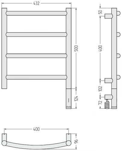 Электрический полотенцесушитель Сунержа Галант 3.1 50x40 03-6001-5040 цвет Золото