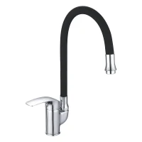 Смеситель для кухни Shevanik S5543-3 цвет Хром Черный