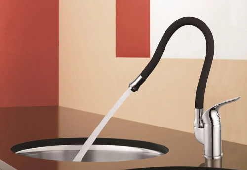 Смеситель для кухни Shevanik S5543-3 цвет Хром Черный