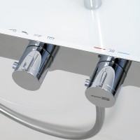 Душевая система WasserKRAFT A113.067.065.CH Thermo с термостатом Хром Белая латунь на стену