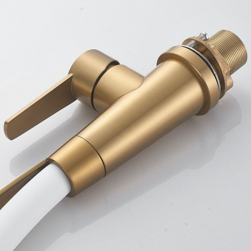 Смеситель для кухни Shevanik S943G-1 цвет Золотой сатин Белый