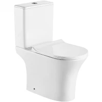 Унитаз компакт Azario Fretta Round AZ-1038A с бачком и сиденьем Микролифт фаянс напольный