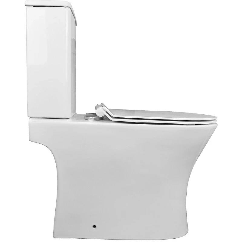 Унитаз компакт Azario Fretta Round AZ-1038A с бачком и сиденьем Микролифт фаянс напольный