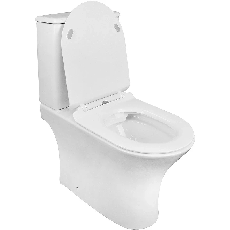 Унитаз компакт Azario Fretta Round AZ-1038A с бачком и сиденьем Микролифт фаянс напольный