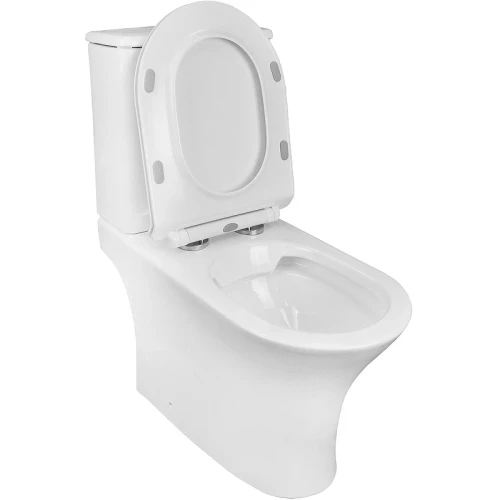 Унитаз компакт Azario Fretta Round AZ-1038A с бачком и сиденьем Микролифт фаянс напольный