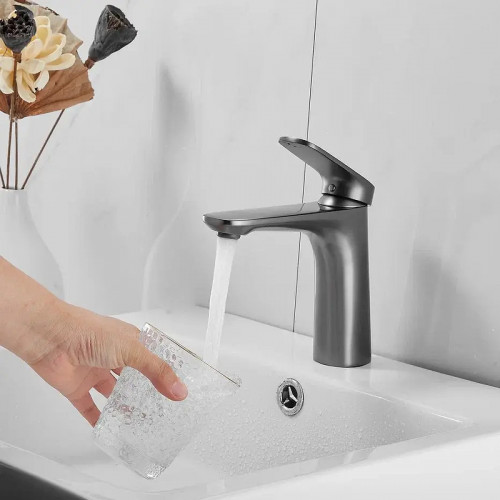 Смеситель для раковины Shevanik S8501T цвет Оружейная сталь