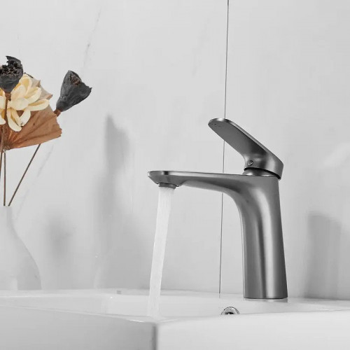 Смеситель для раковины Shevanik S8501T цвет Оружейная сталь