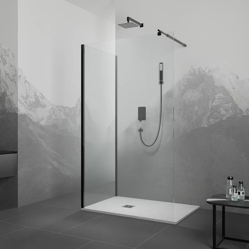 Душевой уголок RGW Walk In 90x90 35100599-14 профиль цвет Черный стекло прозрачное