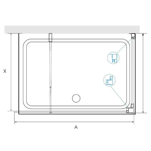 Душевой уголок RGW Walk In 90x90 35100599-14 профиль цвет Черный стекло прозрачное