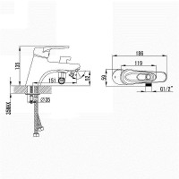 Смеситель на борт ванны Lemark Luna LM4115C Хром латунь
