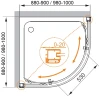 Душевой уголок Cezares Anima R-2 100x100 ANIMA-W-R-2-100-C-Cr-IV IV профиль Хром стекло прозрачное