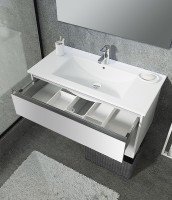 Тумба с раковиной SanVit Контур 120 kkont120w подвесная Белая глянцевая МДФ / ЛДСП