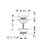 Донный клапан Hansgrohe 50100340 click-clack Шлифованный черный хром