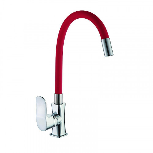 Смеситель для кухни D-Lin D155318-4 цвет  Хром  Красный