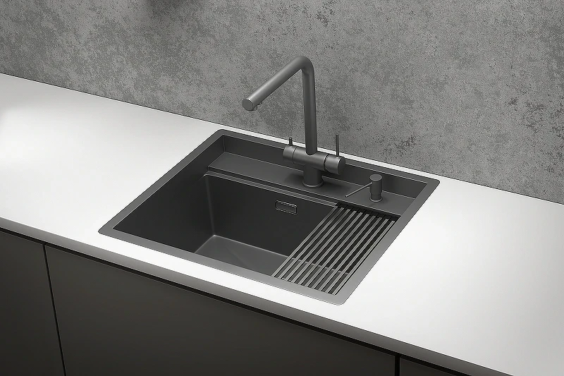 Кухонная мойка Granula Kitchen Space 60 6051 цвет Графит матовый