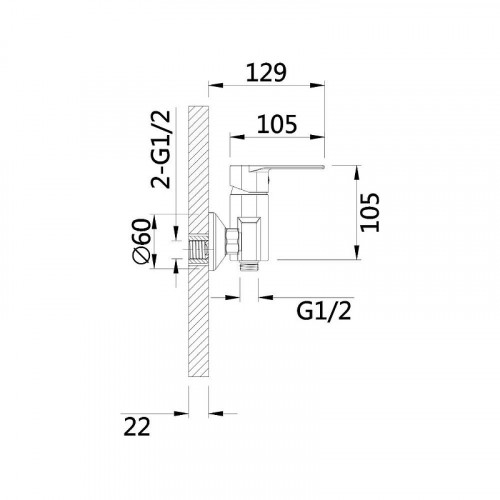 Смеситель для душа D-Lin D160363-C цвет  Белый  Хром