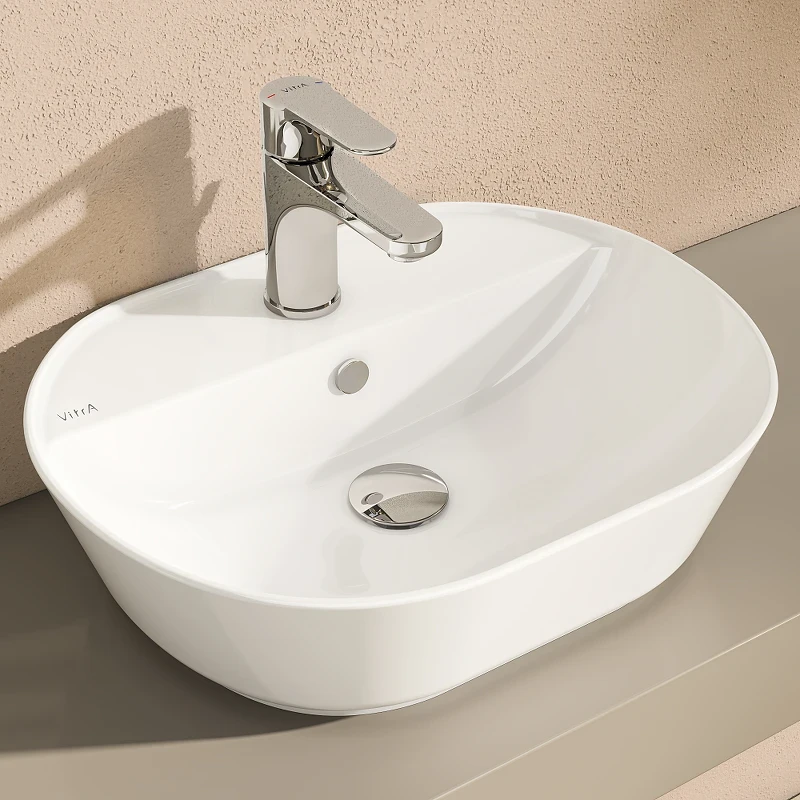 Раковина Vitra Geo 55 7428B003-0001 Белая фарфор накладная
