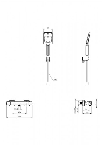 Смеситель для душа Wonzon & Woghand WW-B2026-A-MW с термостатом цвет Белый матовый