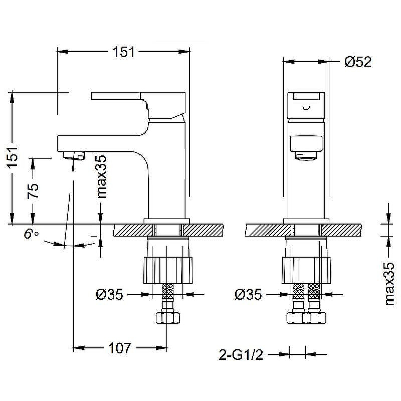 Смеситель для раковины Lemark Aura LM0606C Хром Синий