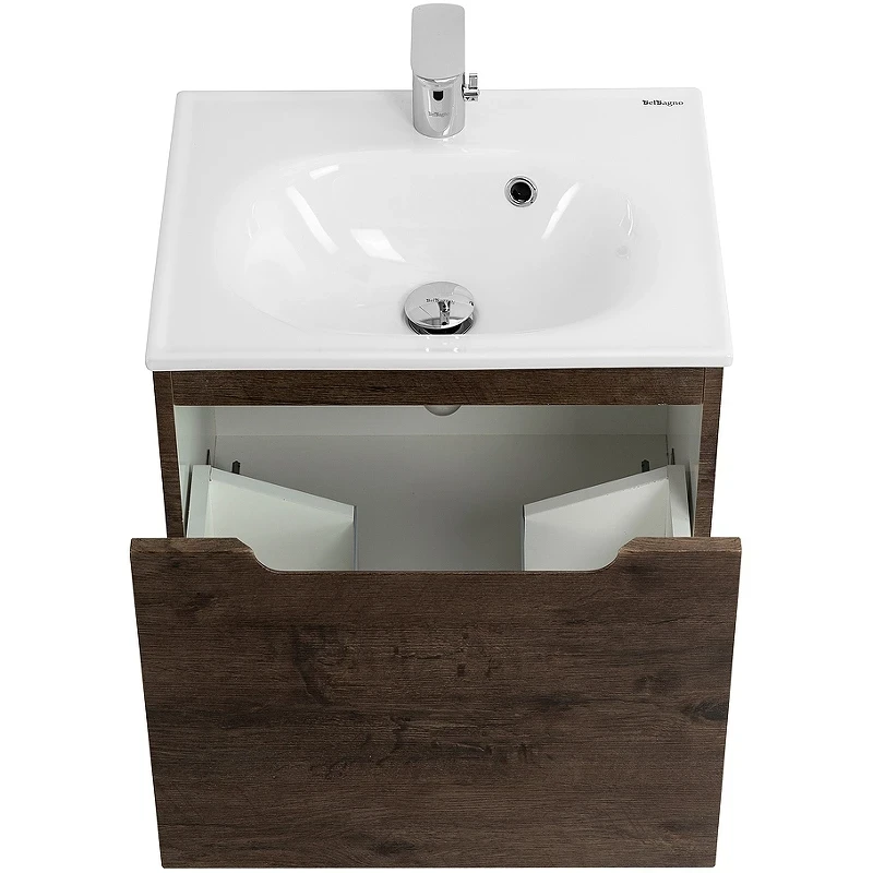 Тумба под раковину BelBagno Etna 60 ETNA-600-1C-SO-RW-P подвесная Rovere Moro МДФ / ЛДСП