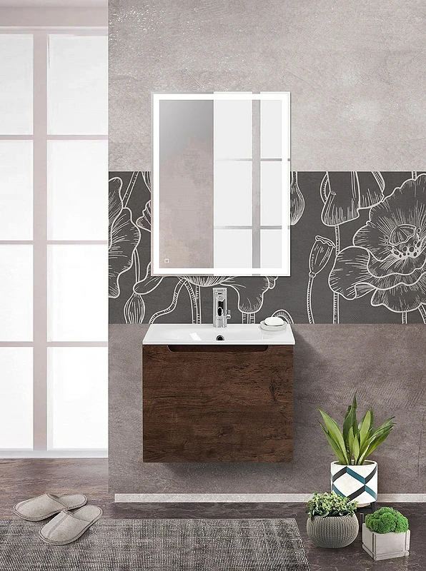 Тумба под раковину BelBagno Etna 60 ETNA-600-1C-SO-RW-P подвесная Rovere Moro МДФ / ЛДСП