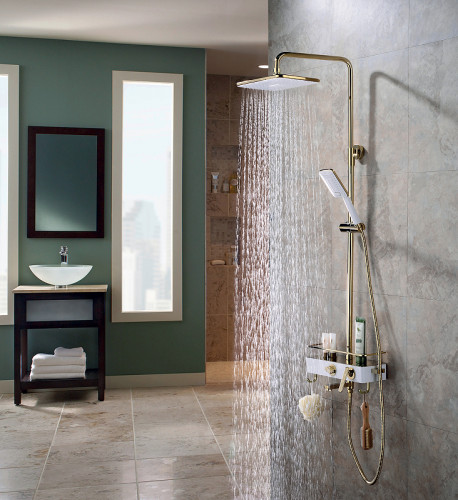 Душевая система Lemark Mista LM6462WG Белый Золото латунь на стену