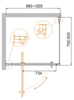 Душевой уголок Cezares Molveno 100x80 MOLVENO-AH-1-100/80-C-Cr-IV профиль Хром стекло прозрачное