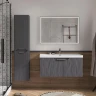 Шкаф пенал Equil Mirage 36 ppMIRAGE36.L.KZ-07 подвесной с бельевой корзиной цвет Графит софт