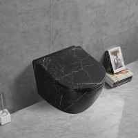 Унитаз Ceruttispa Sella Aria Tornado MMB CT9531 подвесной Черный матовый мрамор с сиденьем Микролифт фарфор подвесной