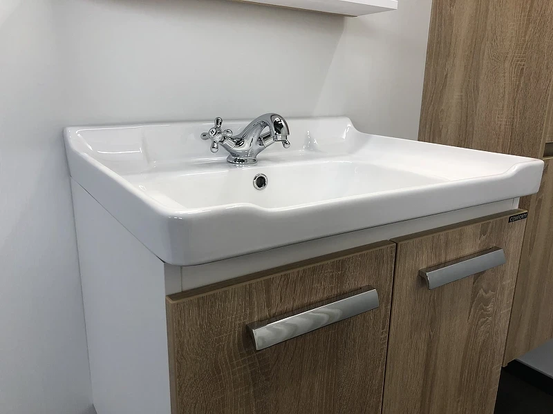 Тумба с раковиной Comforty Рига 60 00004142213 подвесная Дуб сонома МДФ / ЛДСП