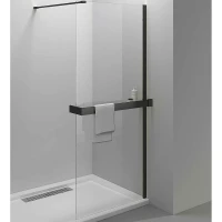 Душевая перегородка Vincea Walk-In HR 90 VSW-4HR900CLB профиль Черный матовый стекло прозрачное