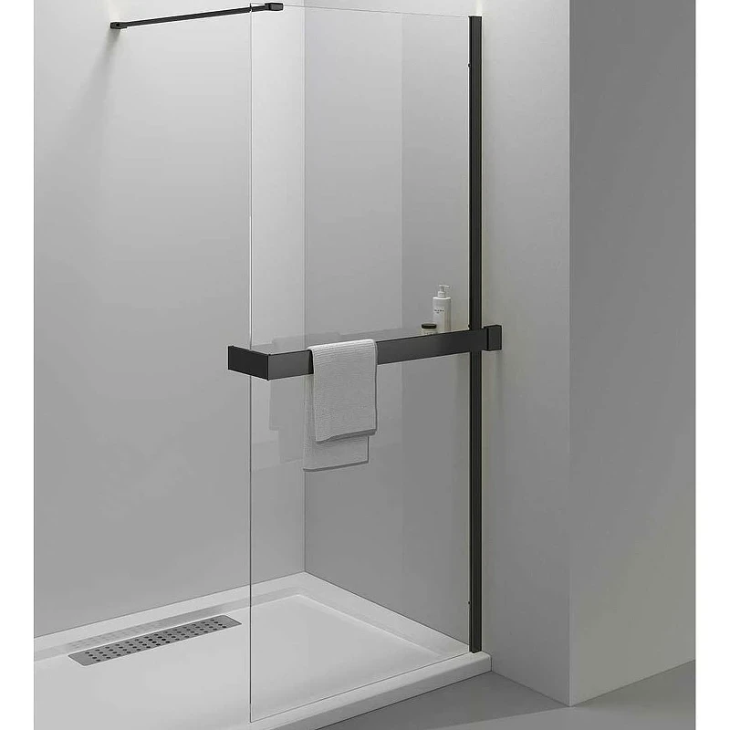 Душевая перегородка Vincea Walk-In HR 90 VSW-4HR900CLB профиль Черный матовый стекло прозрачное