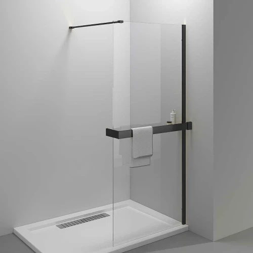 Душевая перегородка Vincea Walk-In HR 90 VSW-4HR900CLB профиль Черный матовый стекло прозрачное