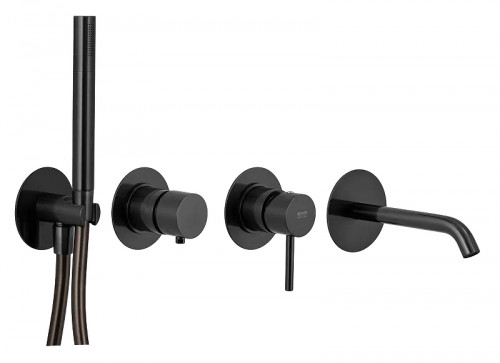 Смеситель для ванны Remer X Style X96S03ROXXCFP цвет Черный брашированный хром