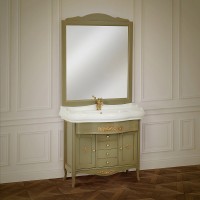 Тумба под раковину Migliore Bella 90 25933 Оливковая МДФ / ЛДСП, массив дерева