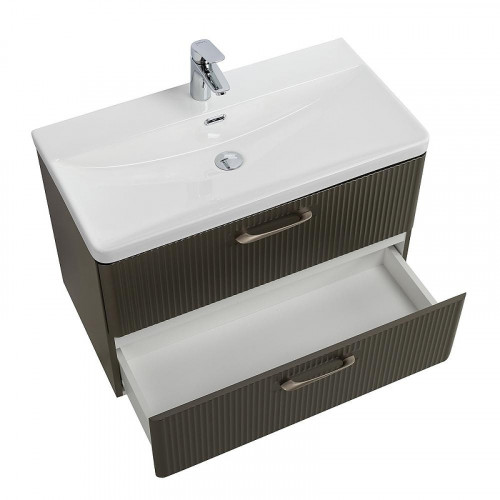Тумба под раковину BelBagno Due 80 DUE-800-2C-SO-GM-P подвесная цвет Оружейная сталь