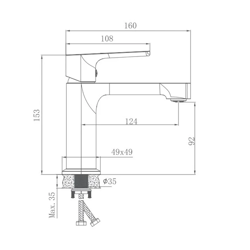Смеситель для раковины Haiba HB10512-7 цвет Черный матовый