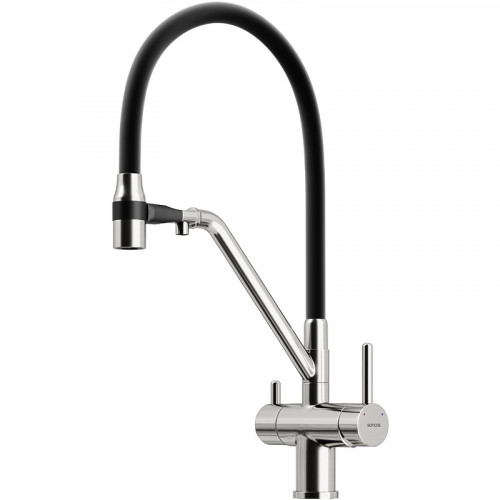 Смеситель для кухни Sancos Dora SC4003BN Никель брашированный Черный латунь