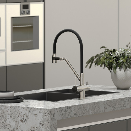 Смеситель для кухни Sancos Dora SC4003BN Никель брашированный Черный латунь