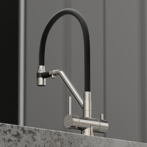 Смеситель для кухни Sancos Dora SC4003BN Никель брашированный Черный латунь