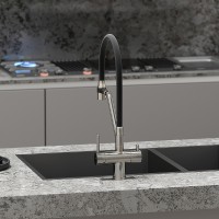 Смеситель для кухни Sancos Dora SC4003BN Никель брашированный Черный латунь