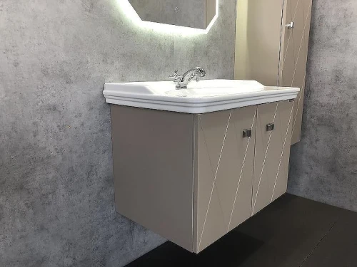 Тумба с раковиной Comforty Кремона 80 00-00001040 подвесная Латте